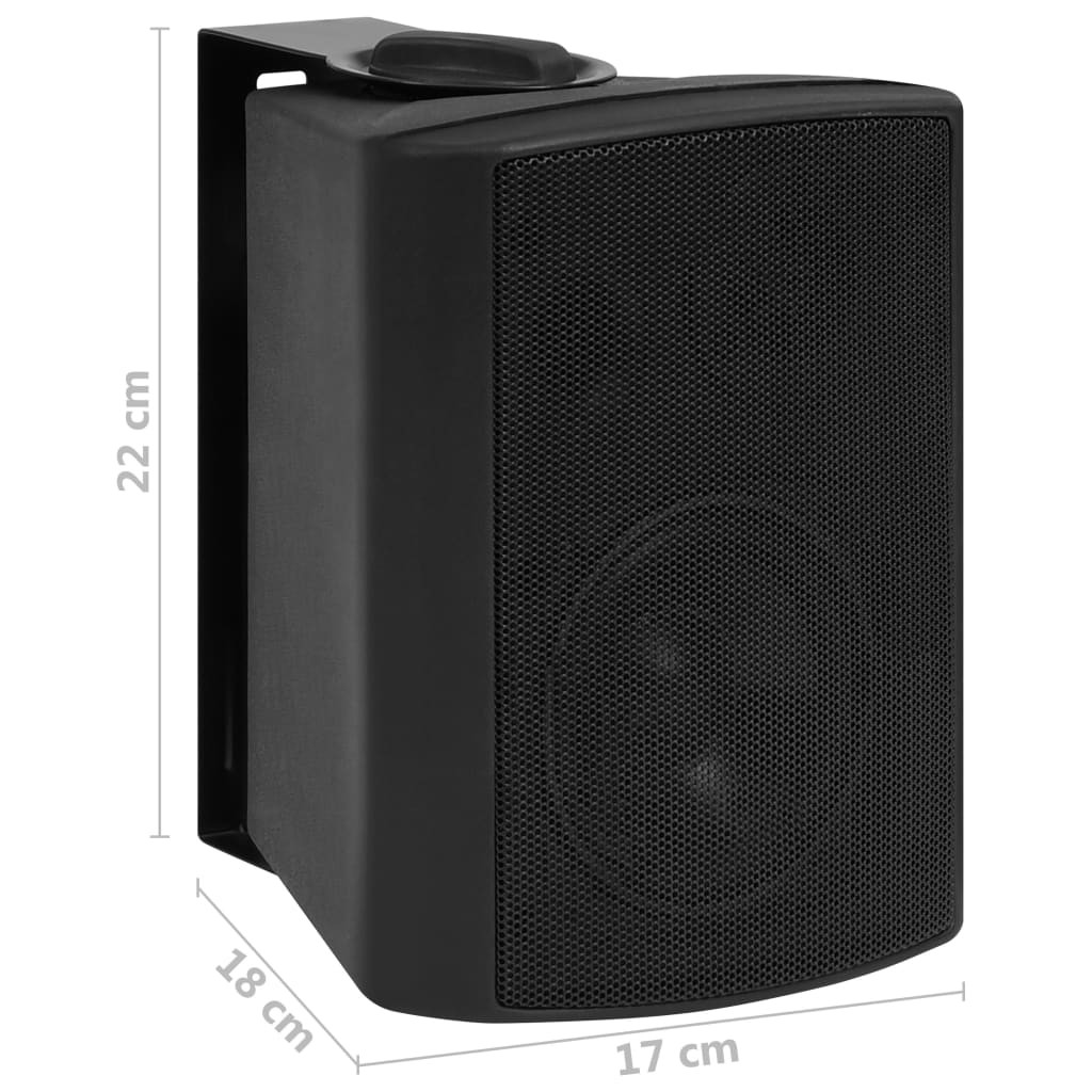 Wall-mounted Stereo Speakers 2 pcs Black Indoor Outdoor 80 W